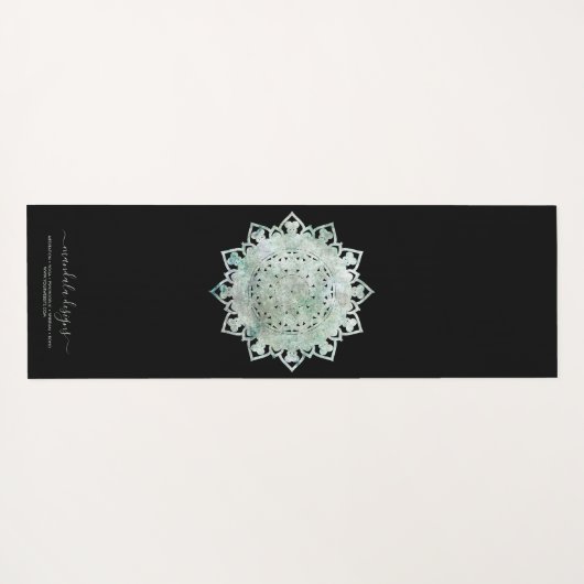 Green black two sided Mandala Yogamat (Achterkant (horizontaal))