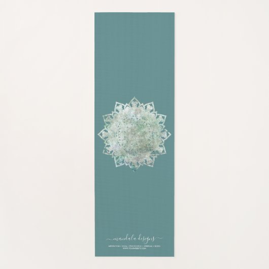 Green black two sided Mandala Yogamat (Voorkant)