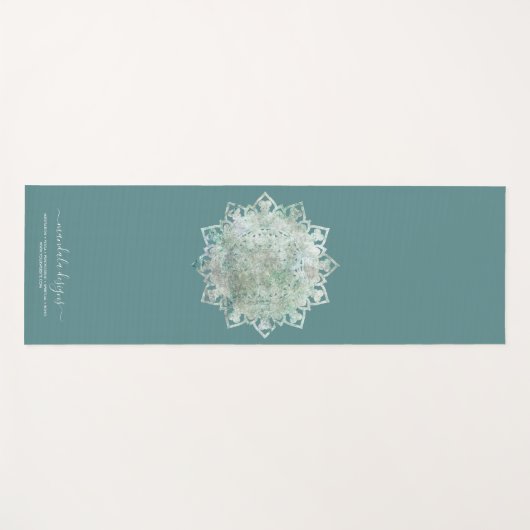 Green black two sided Mandala Yogamat (Voorkant (horizontaal))