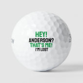 Green Black Typography Funny Lost Golf Ball Golfballen (Voorkant)