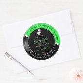 Green Black Wavy Silver Cute Hearts Product Labels (Envelop)