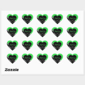 Green Black Wavy Silver met Logo Schattige Bedankt Hart Sticker (Vel)
