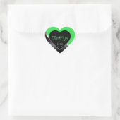 Green Black Wavy Silver met Logo Schattige Bedankt Hart Sticker (Tas)