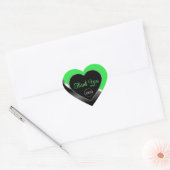 Green Black Wavy Silver met Logo Schattige Bedankt Hart Sticker (Envelop)