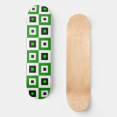 Green Black White Checkered Squares Pattern Persoonlijk Skateboard (Voorkant)