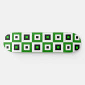 Green Black White Checkered Squares Pattern Persoonlijk Skateboard (Horizontaal)