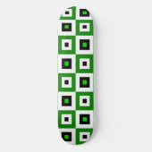 Green Black White Checkered Squares Pattern Persoonlijk Skateboard (Voorkant)