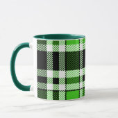 Green Black White Flannel Tartan Pattern Design Mok (Links)