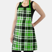 Green Black White Flannel Tartan Pattern Design  Schort