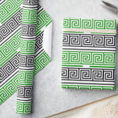 Green Black White Greek Key Fret Pattern Design  Cadeaupapier