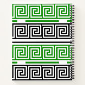 Green Black White Greek Key Fret Pattern Design Notitieboek (Achterkant)