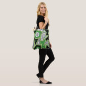Green Black White Grey Aro Geometric Abstract Tote Bag (Op model)