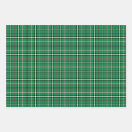 Green Black White Plaid Classic Inpakpapier Vel (Voorkant 2)
