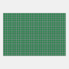 Green Black White Plaid Classic Inpakpapier Vel