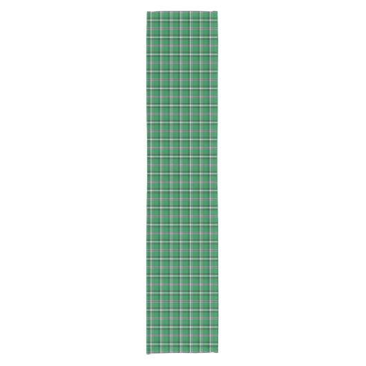 Green Black White Plaid Classic Table Runner Korte Tafelloper (Voorkant)
