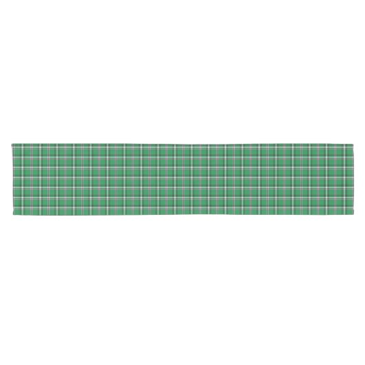 Green Black White Plaid Classic Table Runner Korte Tafelloper (Horizontaal)