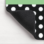 Green Black White Polka Dot Monogram Muismat (Hoek)