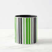Green Black White Stripes Pattern Design  Mok (Midden)
