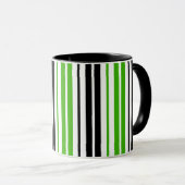 Green Black White Stripes Pattern Design  Mok (Voorkant rechts)