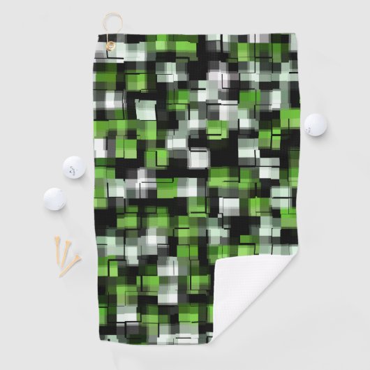 Green Black White Trendy Pattern  Golfhanddoek (Insitu)