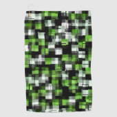 Green Black White Trendy Pattern  Golfhanddoek (Voorkant)