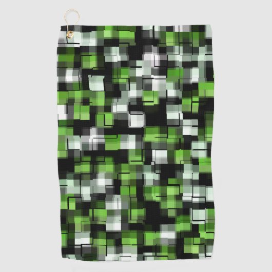 Green Black White Trendy Pattern  Golfhanddoek (Voorkant)