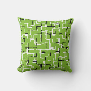 Green Black White Trendy Pattern Kussen