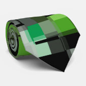 Green Black White Trendy Pattern Stropdas (Opgerold)