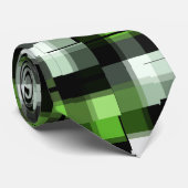 Green Black White Trendy Pattern Stropdas (Opgerold)