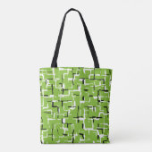 Green Black White Trendy Pattern Tote Bag (Achterkant)