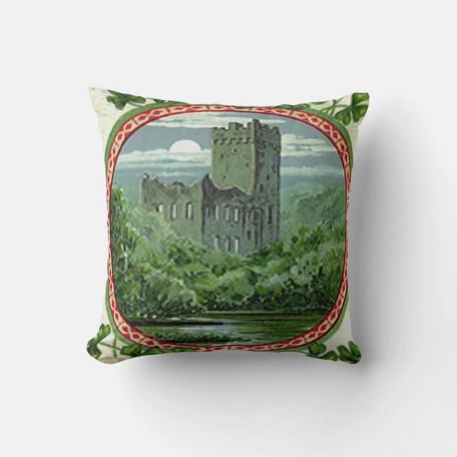 Green Blarney Castle Ireland Shamrock Kussen (Voorkant)