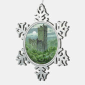 Green Blarney Castle Ireland Shamrock Tin Sneeuwvlok Ornament (Rechts)