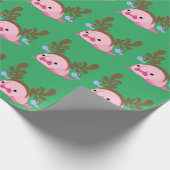 Green Blobfish Reindeer Cadeaupapier (Hoek)