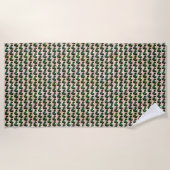 Green Block Art Lawn Bowls Pattern Strandlaken (Voorkant)