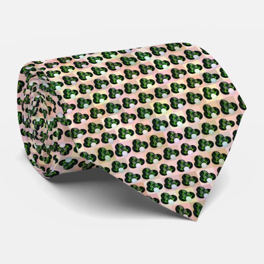Green Block Art Lawn Bowls Pattern, Stropdas (Opgerold)