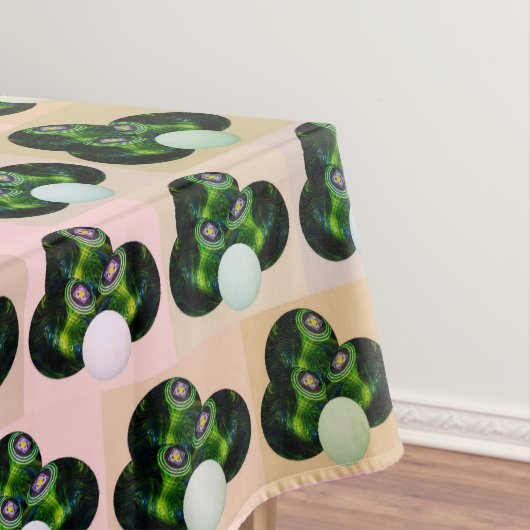 Green Block Art Lawn Bowls Pattern, Tablecloth Tafelkleed (Voorbeeld)