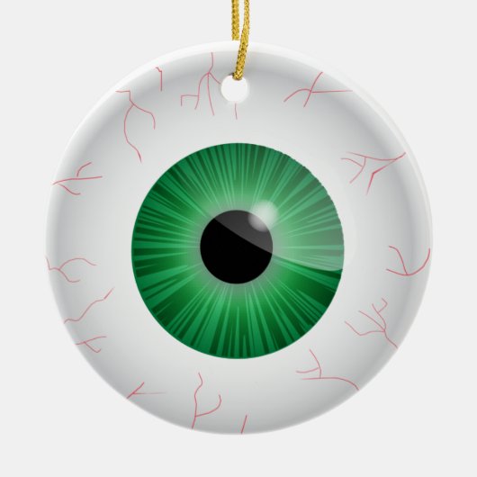 Green Bloodshot Eyeball Ornament (Voorkant)