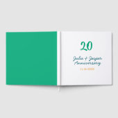 Green blue 20th anniversary name date orange gastenboek (Volledig)