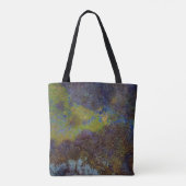 Green, blue, and brown mat tote bag (Achterkant)
