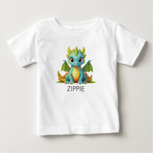Green Blue Baby Dragon gepersonaliseerd Baby T-shi