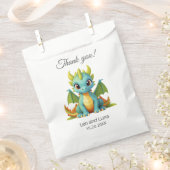 Green Blue Baby Dragon gepersonaliseerde dank u Bedankzakje (Geknipt)