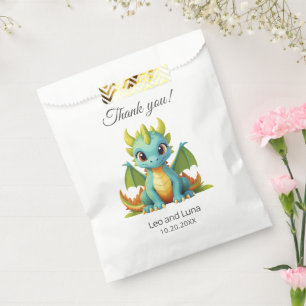 Green Blue Baby Dragon gepersonaliseerde dank u Bedankzakje