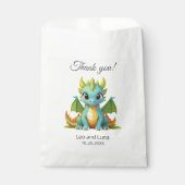 Green Blue Baby Dragon gepersonaliseerde dank u Bedankzakje (Voorkant)