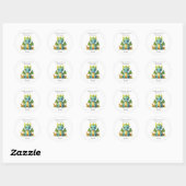 Green Blue Baby Dragon gepersonaliseerde dank u Ronde Sticker (Vel)