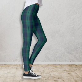 Green Blue Black Watch Schotse tartan Leggings