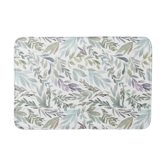 Green Blue Botanical Watercolor Badmat (Voorkant)