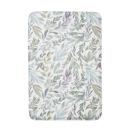 Green Blue Botanical Watercolor Badmat (Voorkant Verticaal)