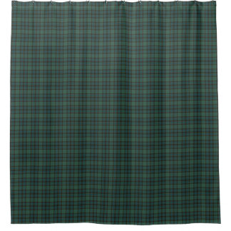 Green Blue Burgundy Tartan Plaid Shower Curtain Douchegordijn