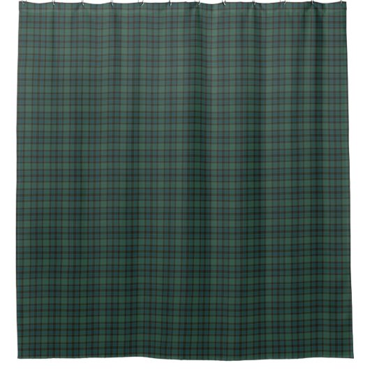 Green Blue Burgundy Tartan Plaid Shower Curtain Douchegordijn (Voorkant)