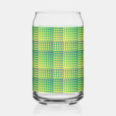 Green Blue Checker Abstract Pattern Blikvorm Glas (Achterkant)